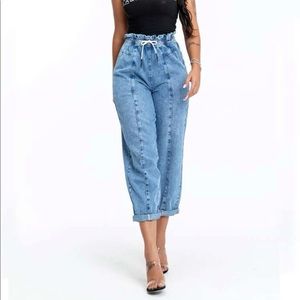 SHEIN High Waisted Paperbag Front Seam Jogger Jeans - NWOT